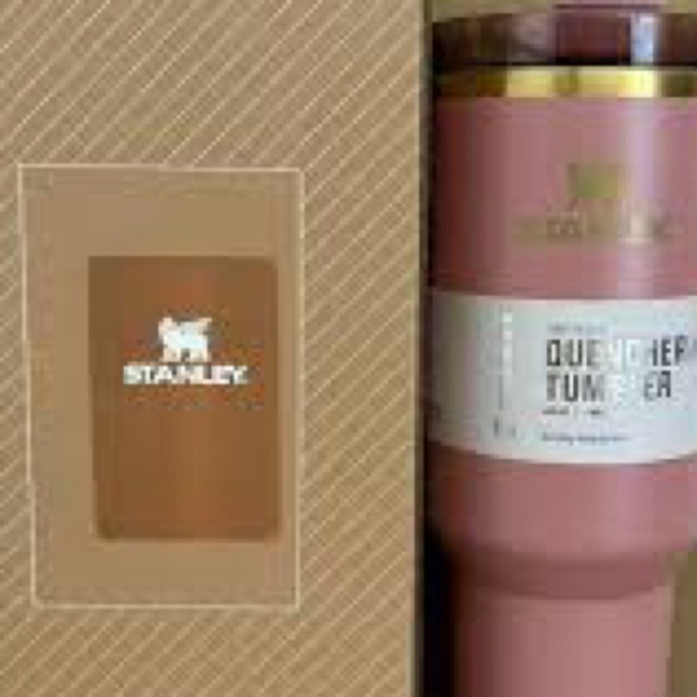 Stanley 40oz antique Pink Travel gold flowstate handle Mug tumbler cup cold - Picture 2 of 3